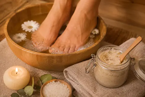 Een ontspannen voetenbad bij de Pedicure deluxe